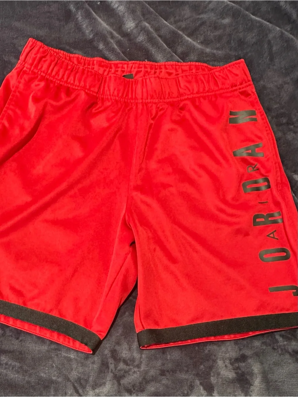 Jordan Men’s Red Athletic Shorts with Black Trim